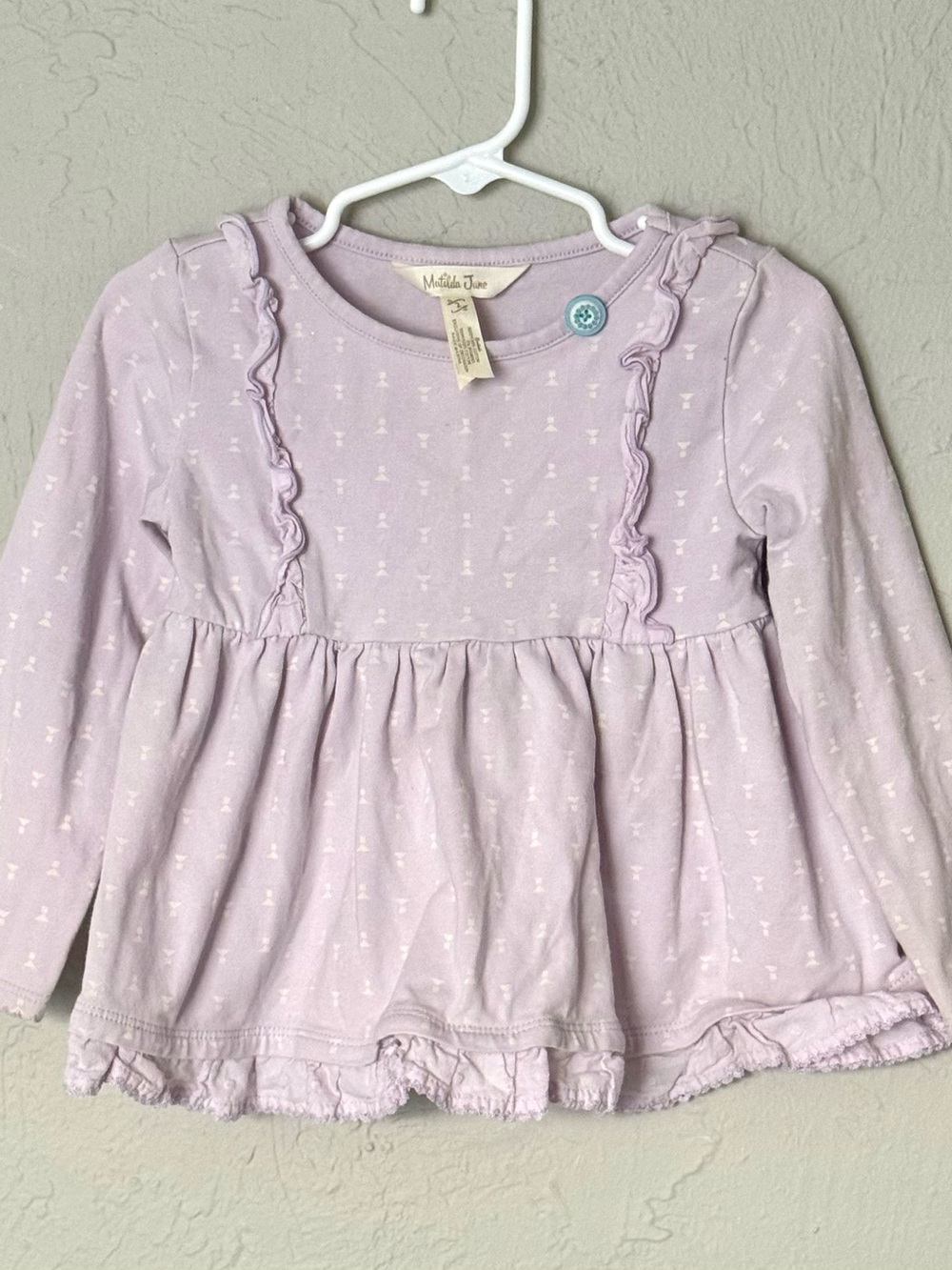 Matilda Jane Lilac Ruffle Peplum Long-Sleeve Top for Girls